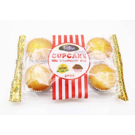 FESTIVE STRAWBERRY CUPCAKE 6PC 250G