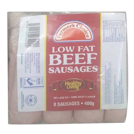 LOW FAT BEEF SAUSAGES 400GM