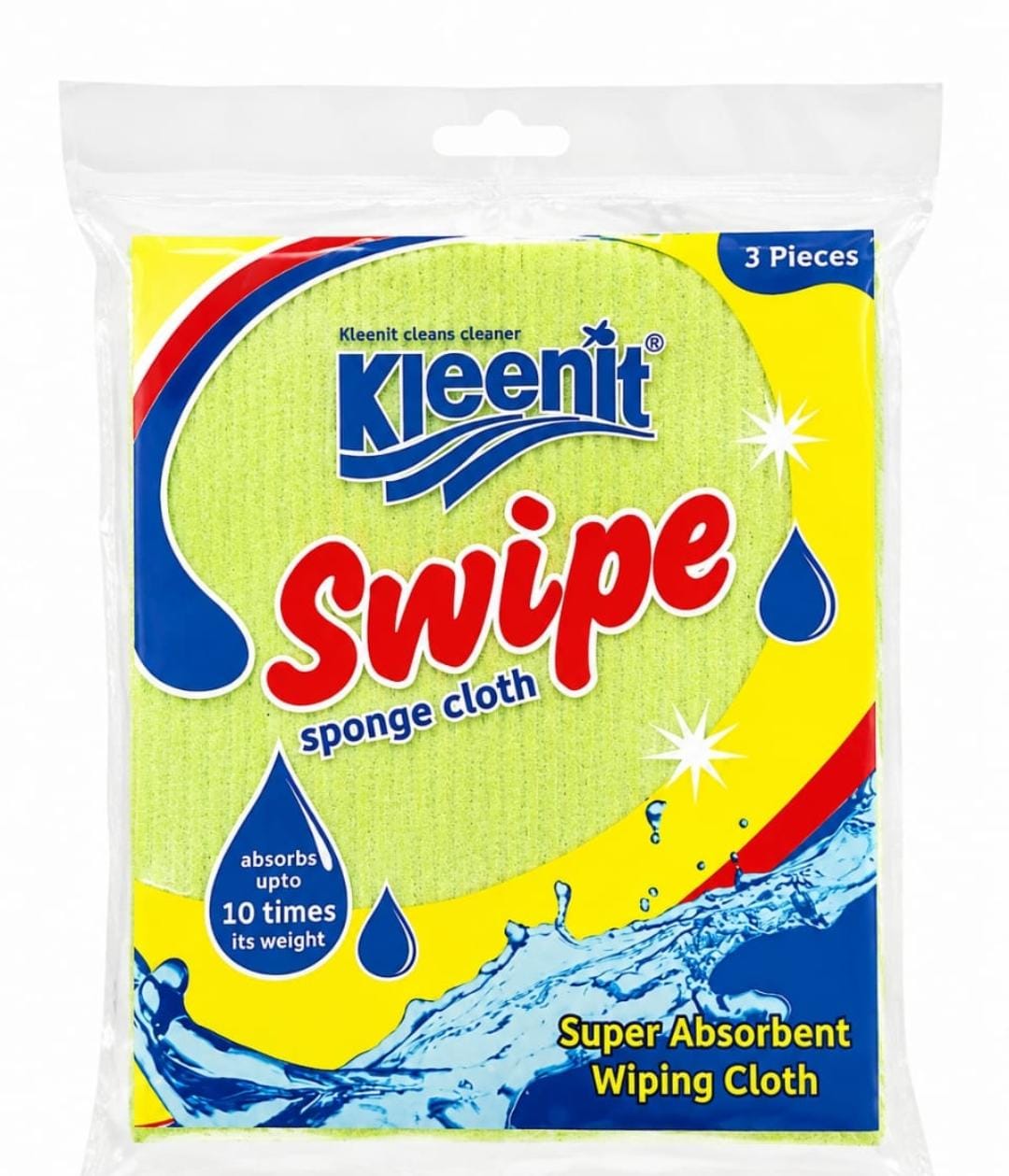 KLEENIT SWIPE SPONGE CLOTH 3PK