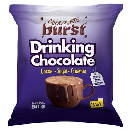CHOCO BURST DRINKING CHOCOLATE SACHETS 90GM
