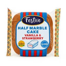 FESTIVE HALFPOUND MARBLE VANILLA+STRAWBERRY SLICE 200G