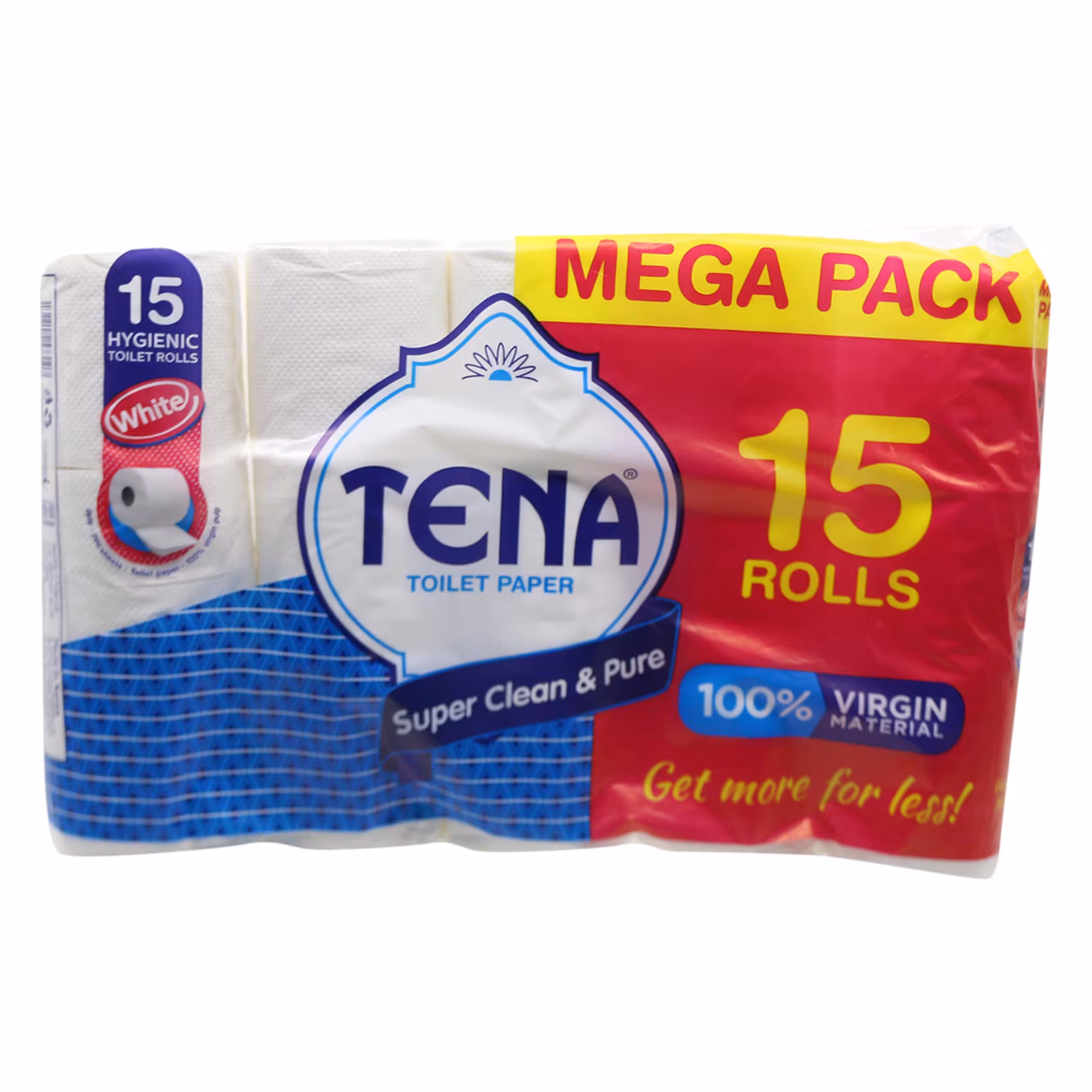 TENA TISSUE WHITE ROLLS UNWRAPPED 15PACK