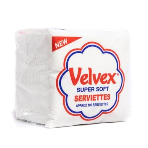 VELVEX WHITE SERVIETTES 100S