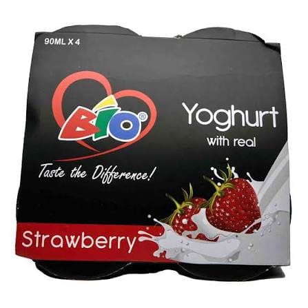 BIO FOOD YOGHURT STRAWBERRY 4PK 90ML