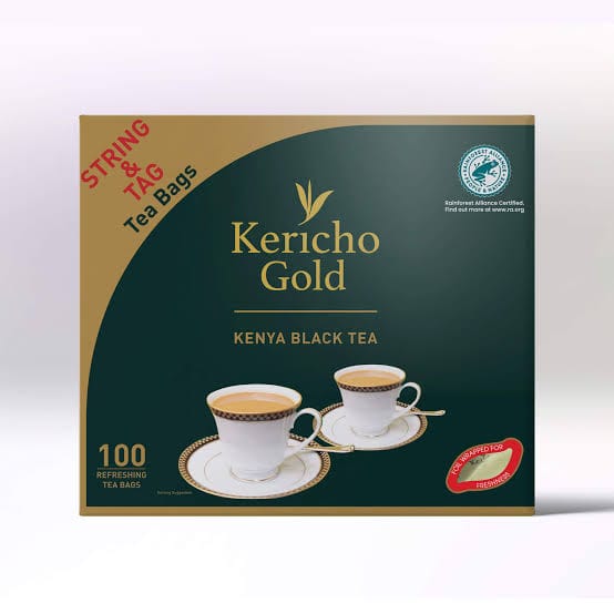 KERICHO GOLD STRING & TAG TEA BAGS 100'S