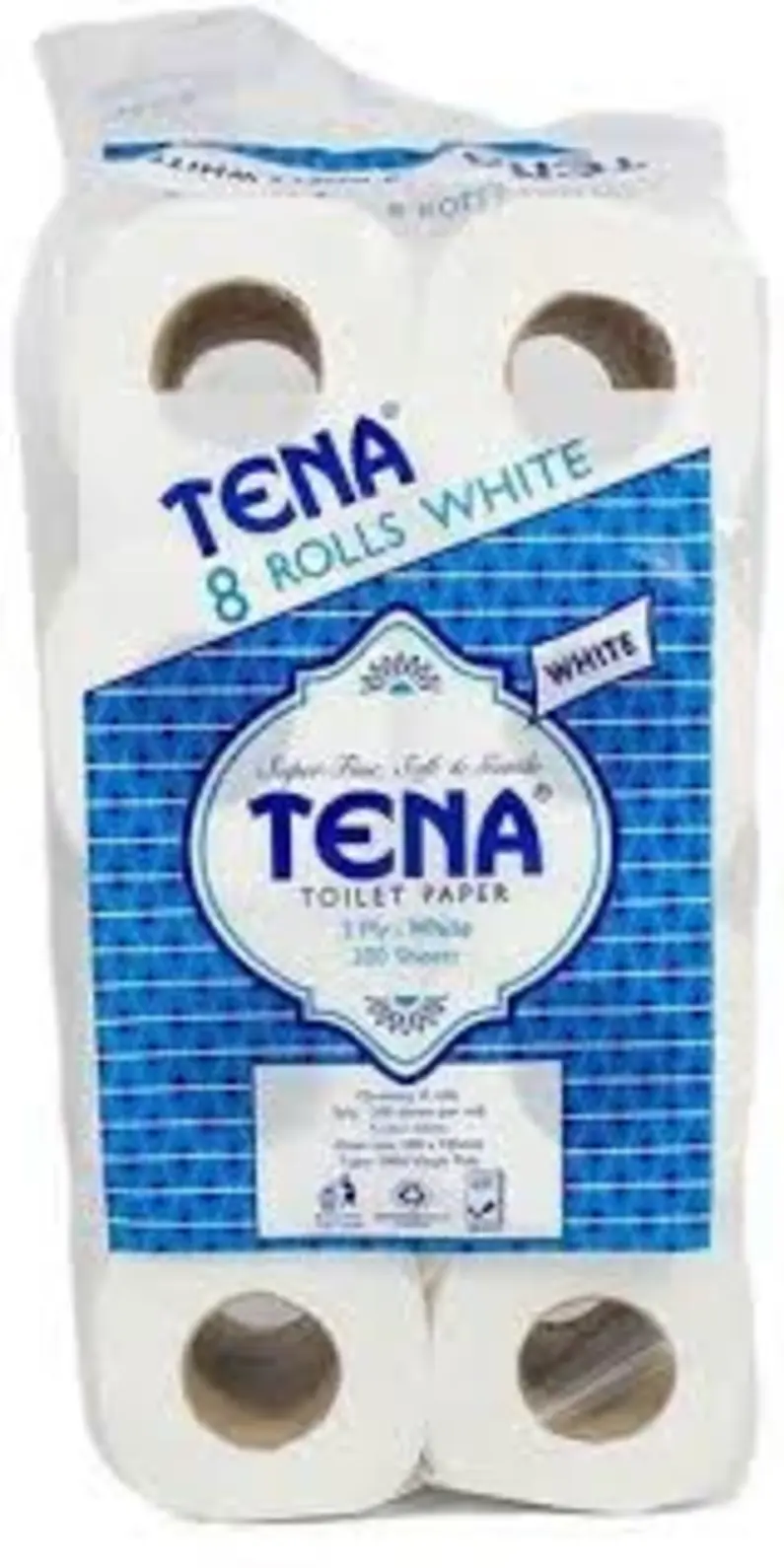TENA TISSUE WHITE 8PACK