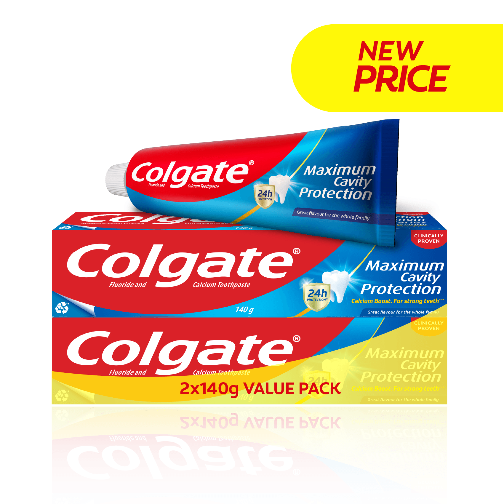 COLGATE DENTAL CREAM TOOTH PASTE VALUE PACK 2*140G