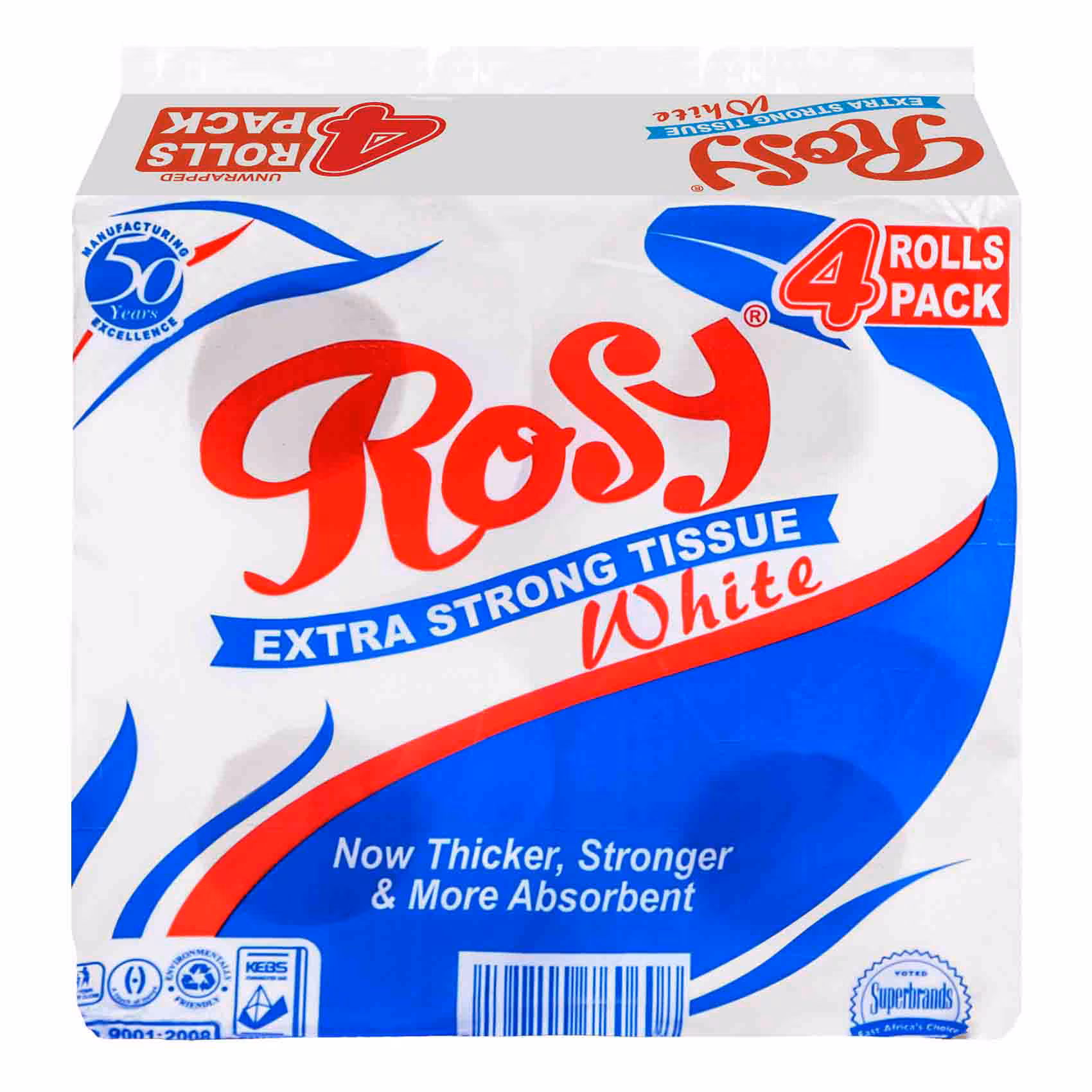 ROSY WHITE TOILET TISSUE 4PACK