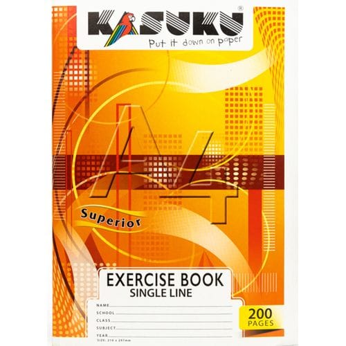 KASUKU EXERCISE BOOK SINGLE LINE 200PGS