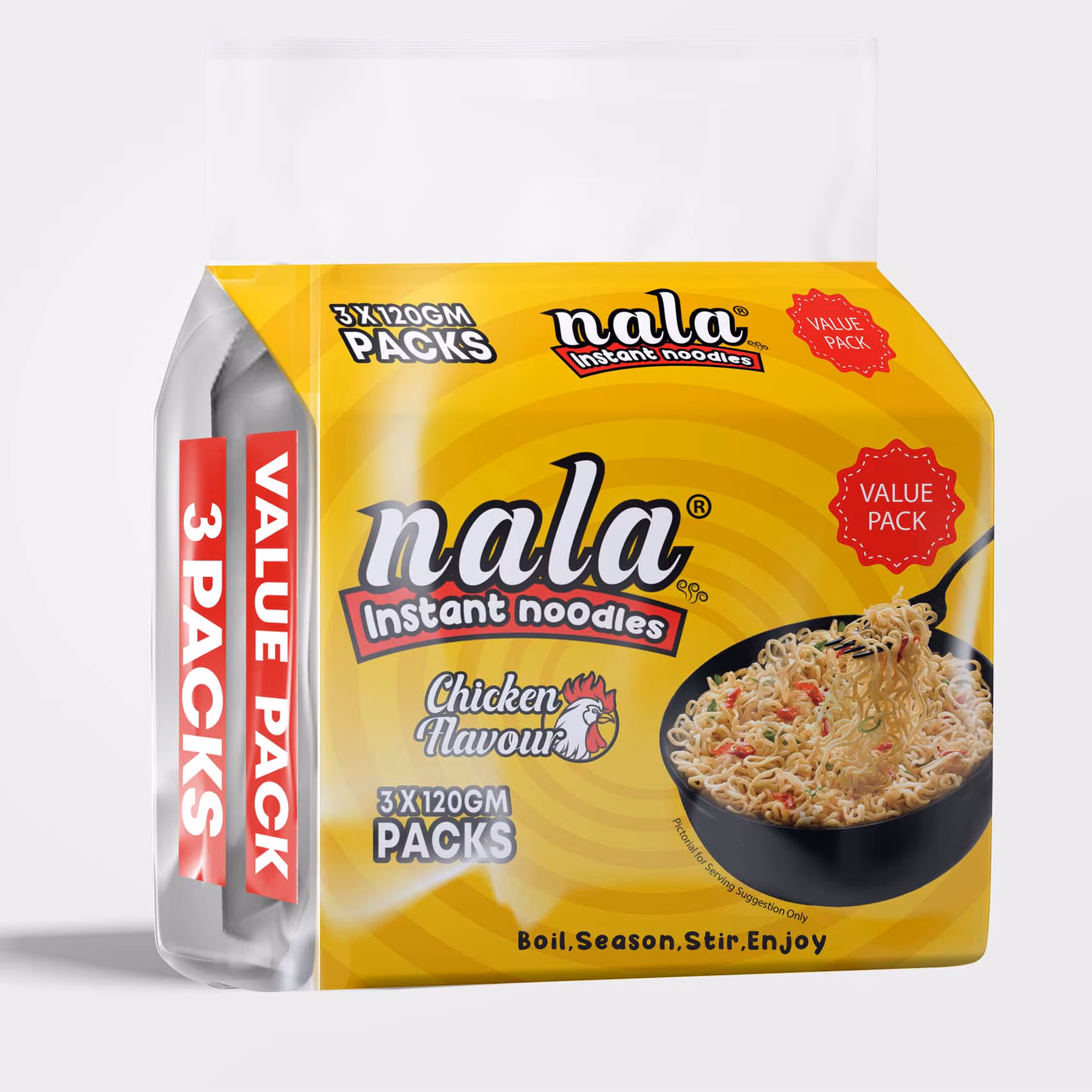 Nala Instant Noodles Single Pack 120Gm*8*3