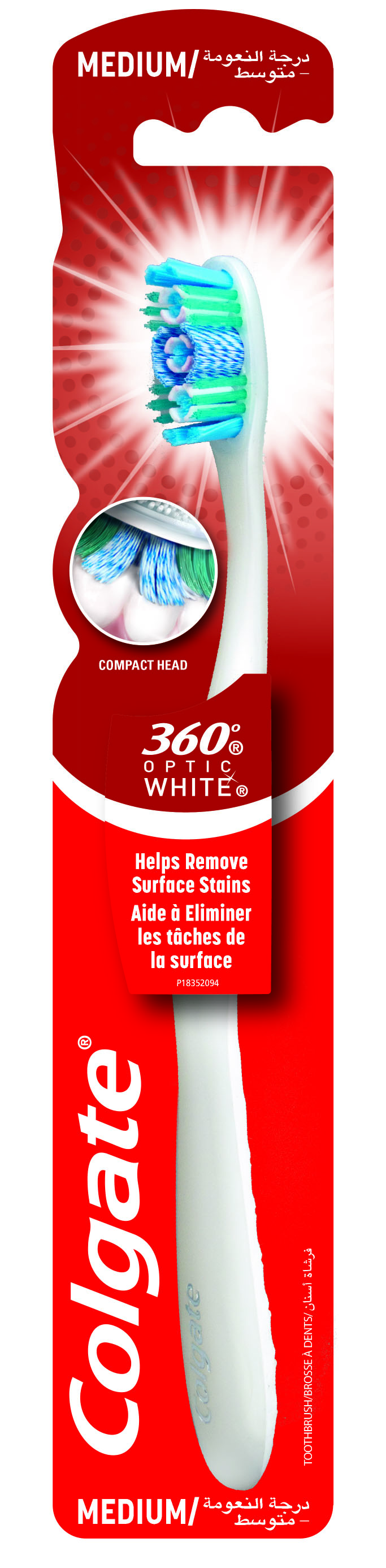 COLGATE 360 OPTIC WHITE TOOTHBRUSH SINGLE