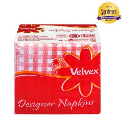 VELVEX RED SERVIETTES 100'S