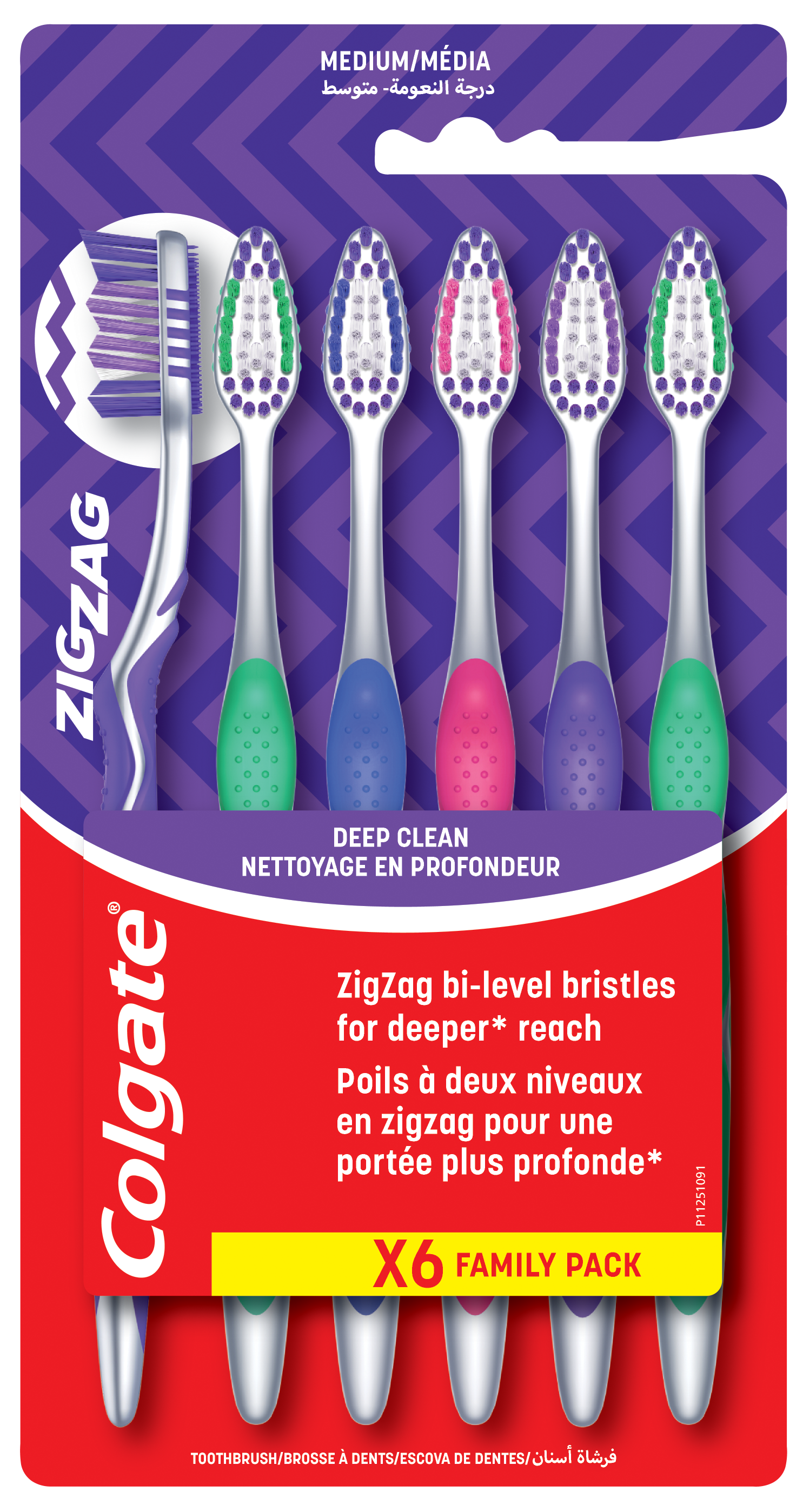 COLGATE ZIG-ZAG TOOTHBRUSH 6PACK