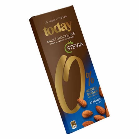 TODAYS STEVIA MILK CHOCOLATE & ALMOND NO SUGAR 65G