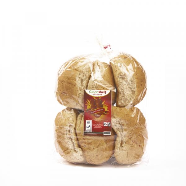 Cleanshelf Burger Buns Brown 350Gm
