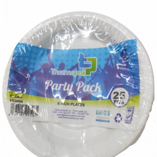 T/Pack 6'' Plate White 50*25