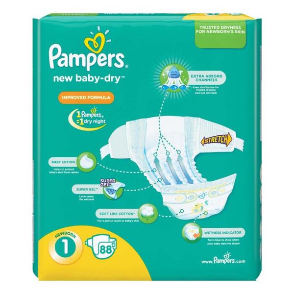Pampers Newborn Unisex 88'S