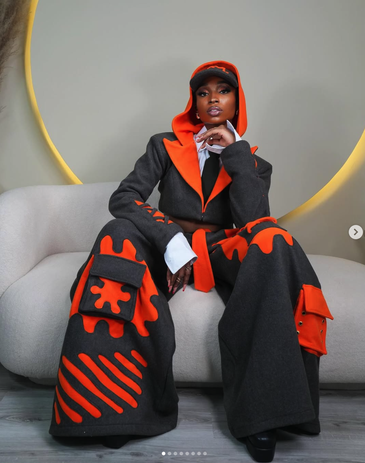 Orange Puzzle Patchwork Suit