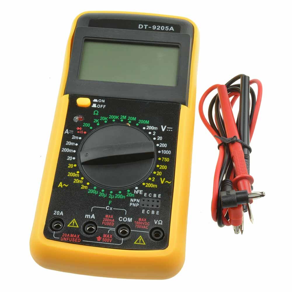 DT9205A Digital Multimeter Voltmeter Ohmmeter Ammeter Capacitance Tester (noBattery!!)