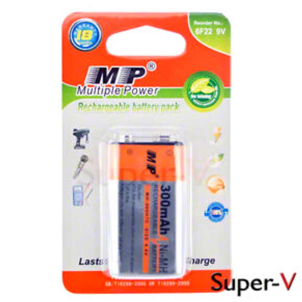 9V Li-ion Ni-MH Rechargeable battery pack