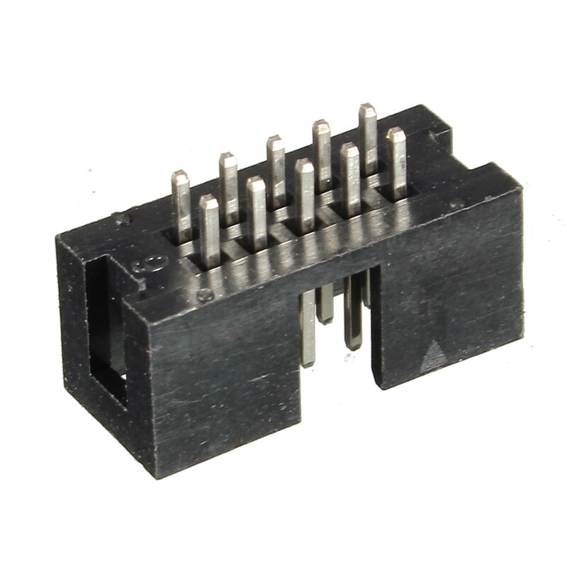 2.54mm 2×5 Pin 10 Pin Straight Male Shrouded PCB Box Header IDC Connector
