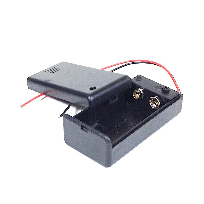 9V DC Battery Holder + On/Off Switch + Cover