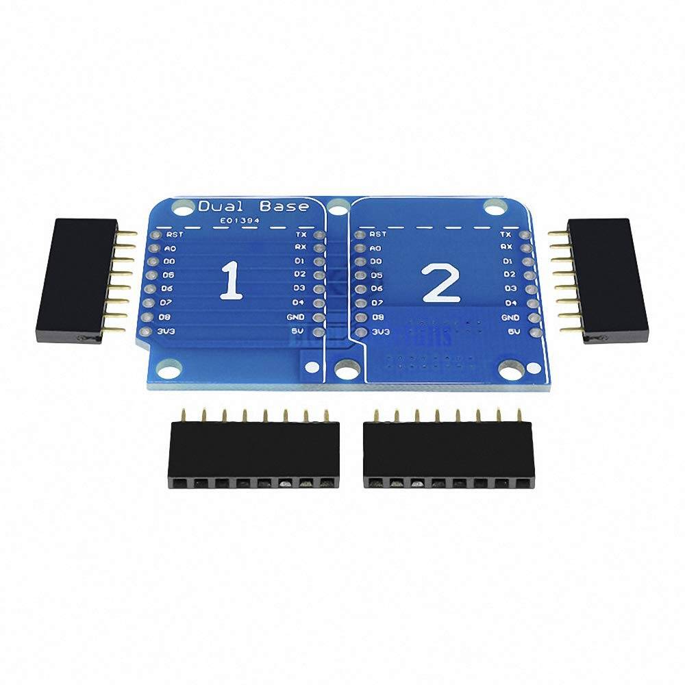 Double Socket Dual Base Shield for D1 Mini NodeMCU ESP8266