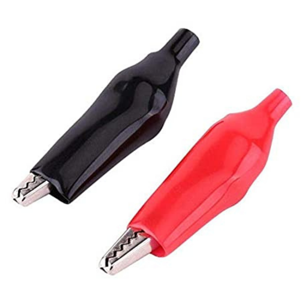 28mm Crocodile Clips , Metal Alligator Clip pair Black&Red