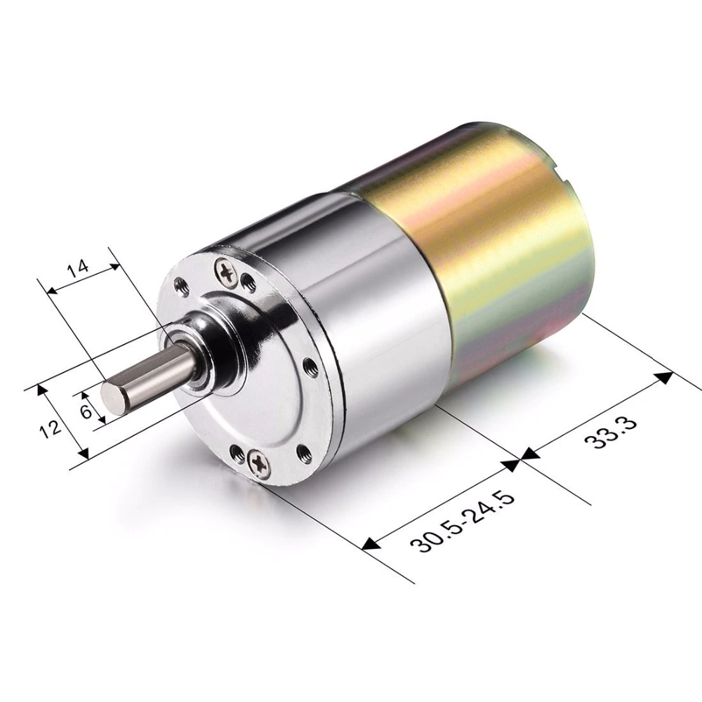 Geared motor ZGB37RG 12vDC 500rpm 37mm Eccentric Shaft