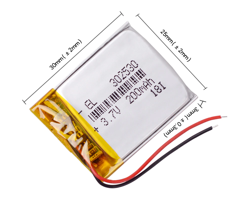 Lithium Ion LiPo battery 3.7V 200mAh