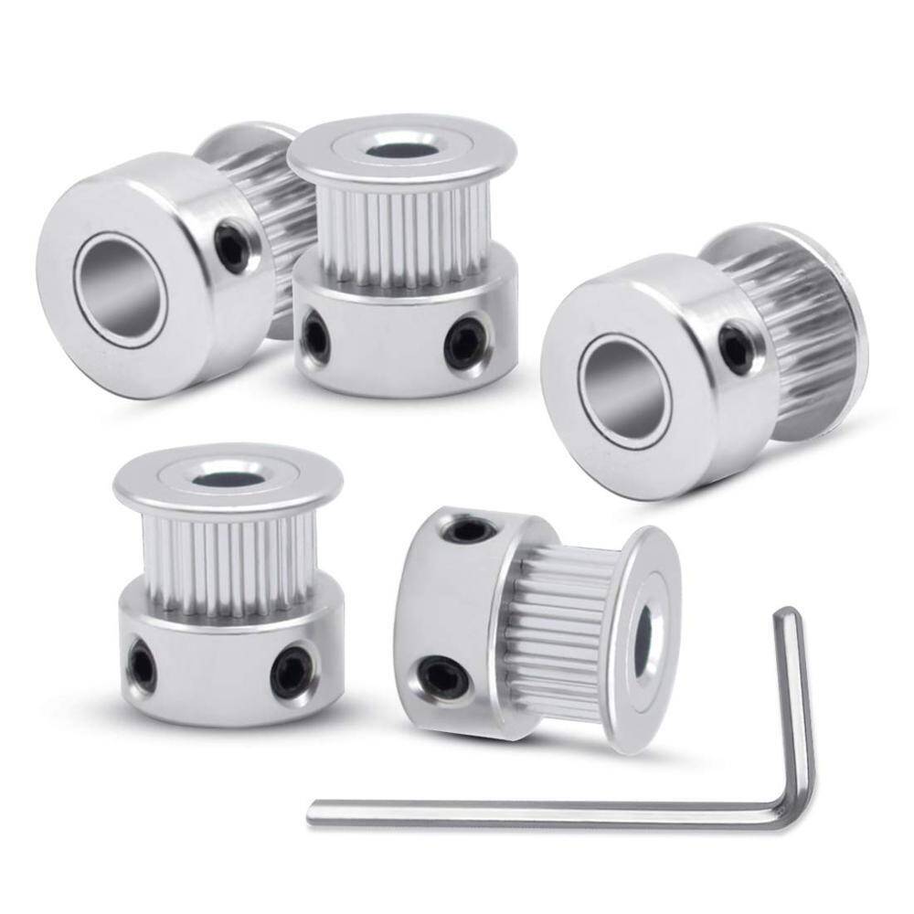 ALUMINUM GT2 TIMING PULLEY – 6MM BELT – 20 TOOTH – 5MM BORE