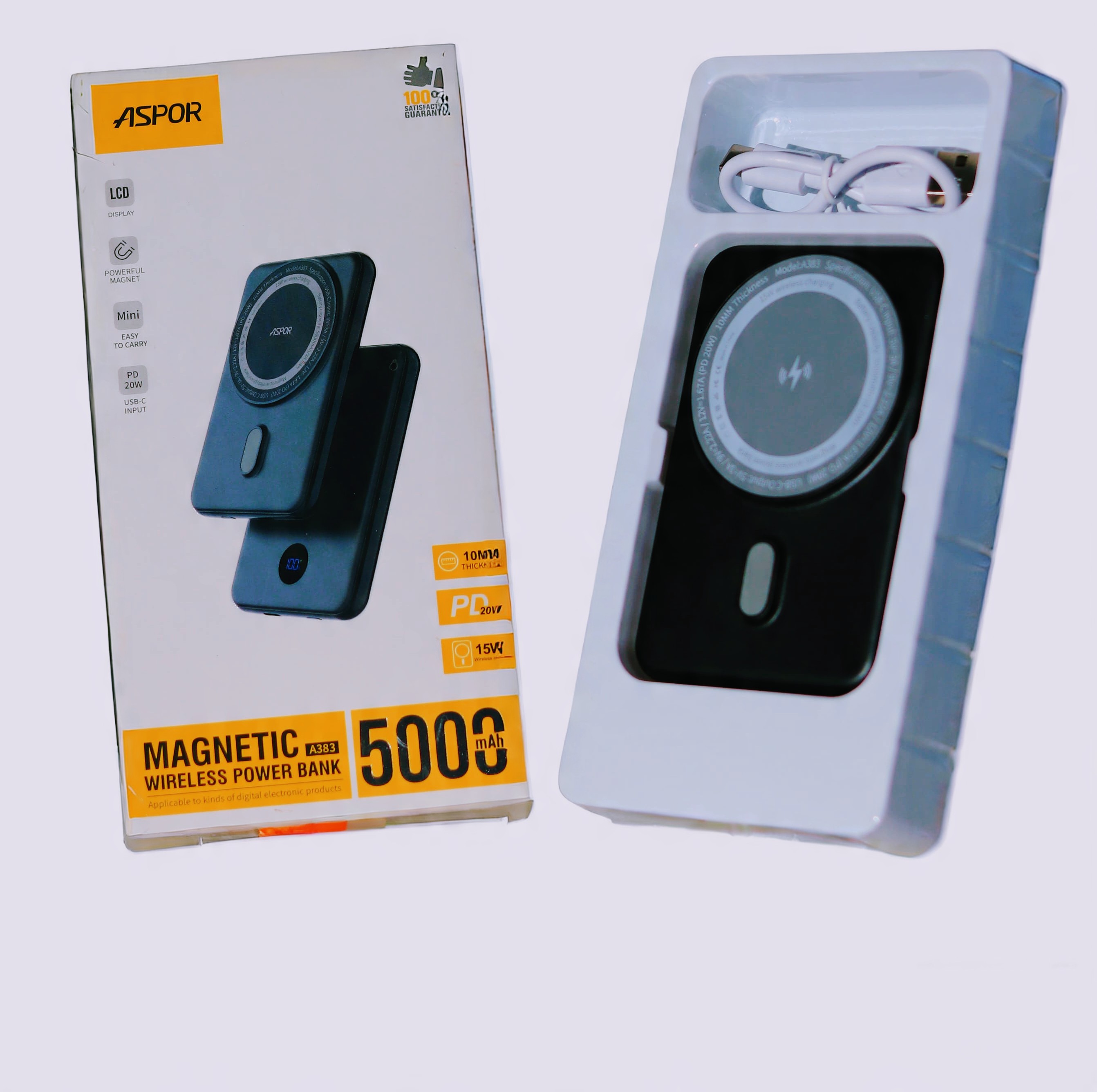 mini magnetic wireless power bank 5000mAh