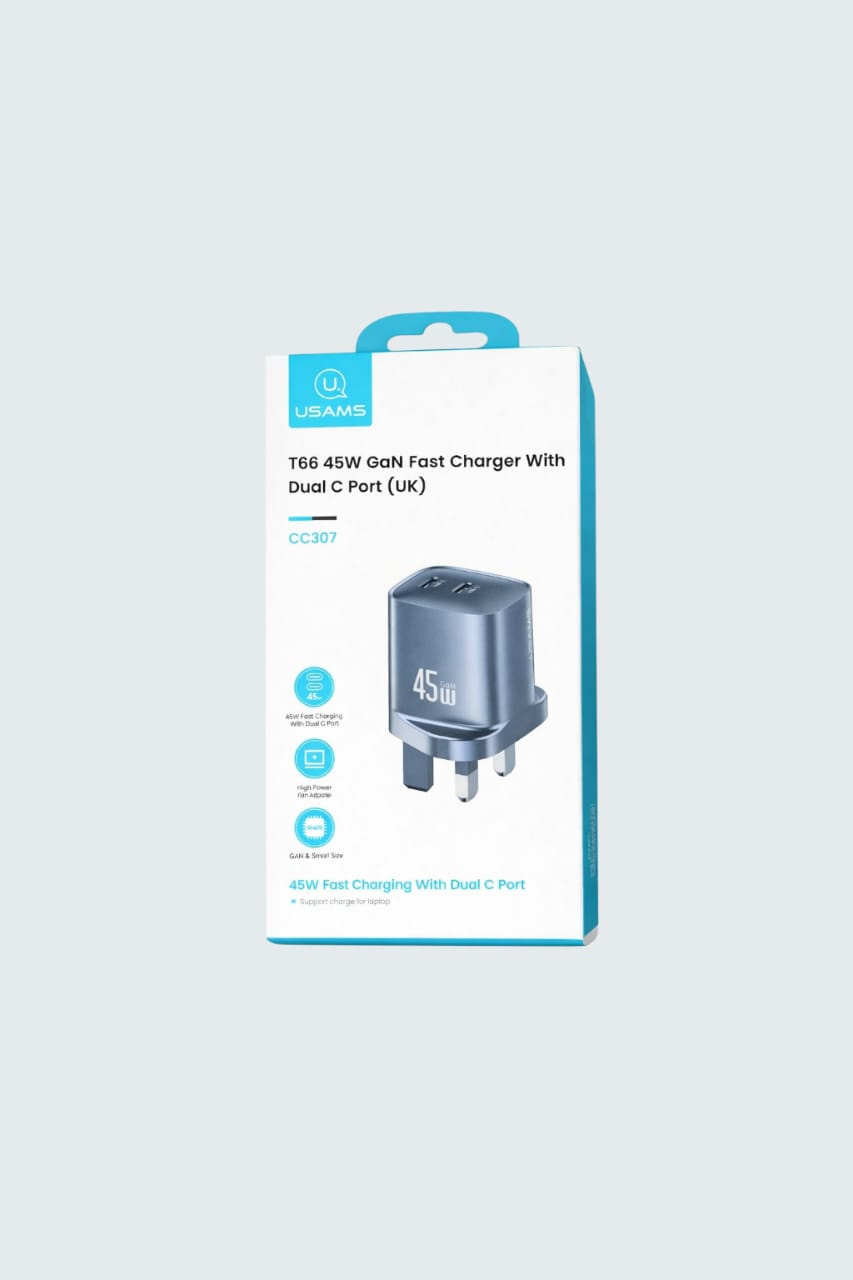 45W GAN Fast Charger with Dual C ports UK