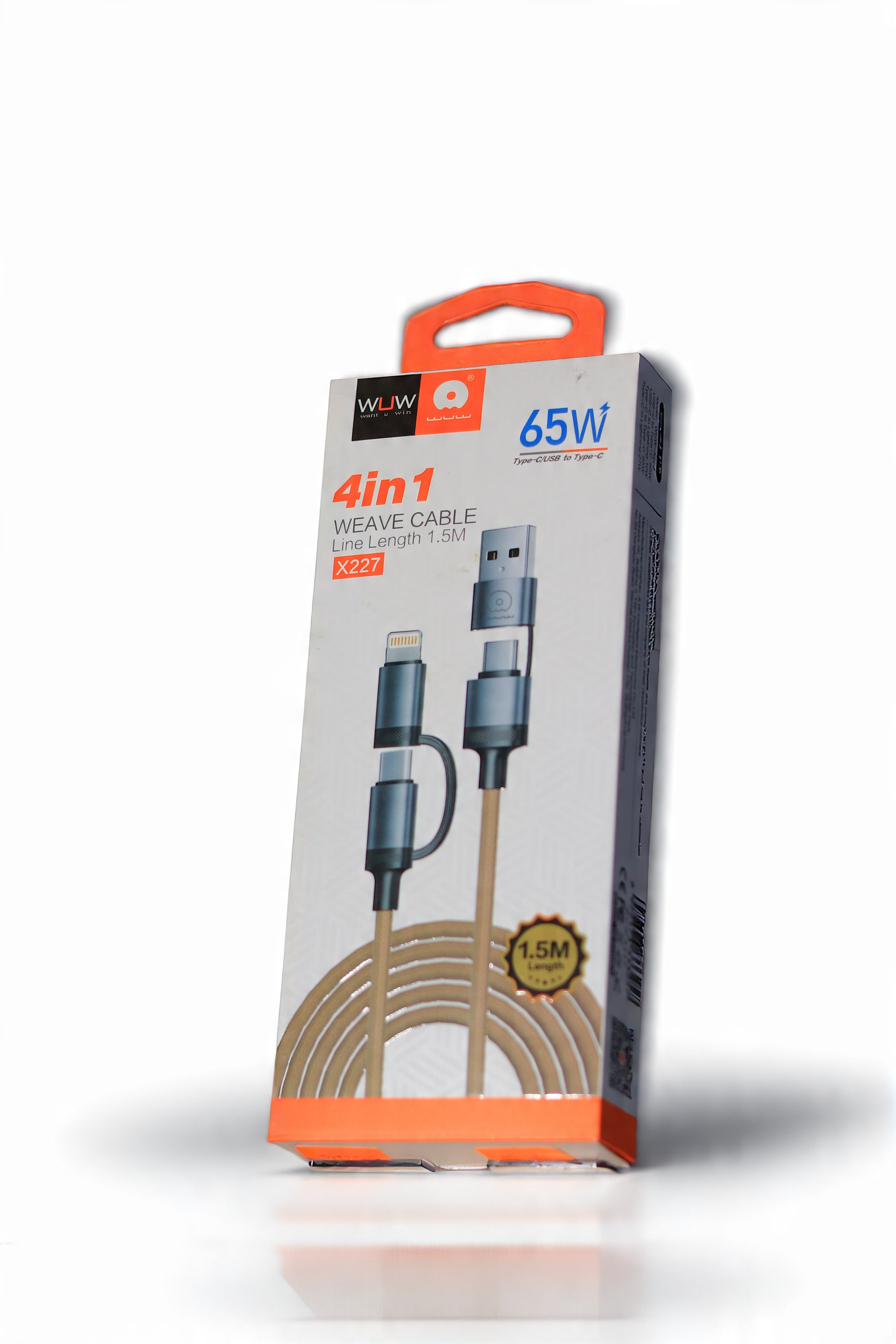 WUW 4 in 1 65W Weave cable 1.5m