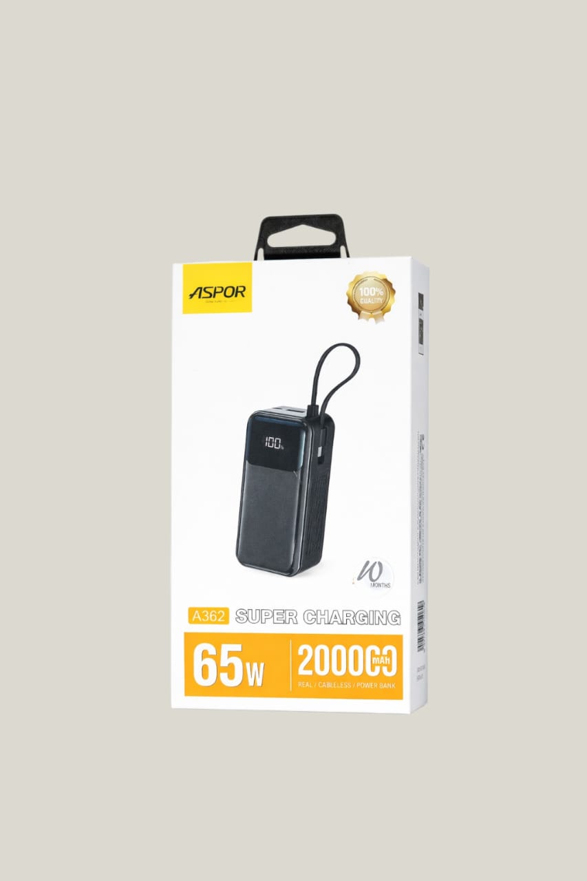Aspor super charging 20000mAh power bank 