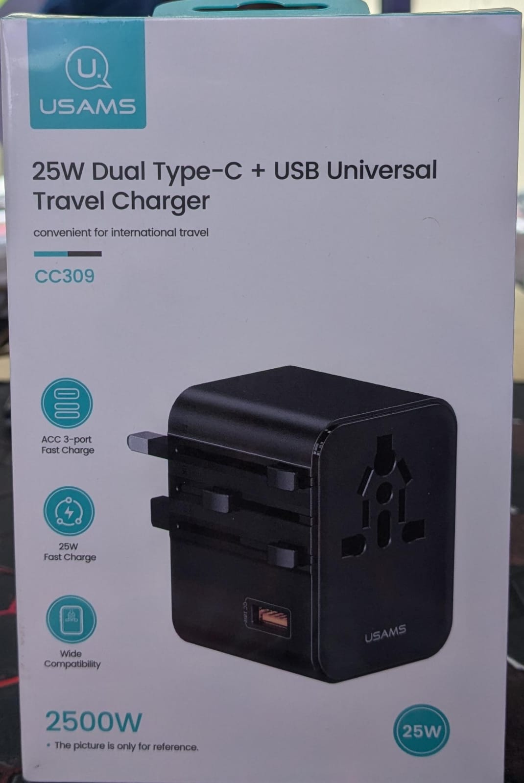   25W Dual Type -C + USB Universal Travel Charger