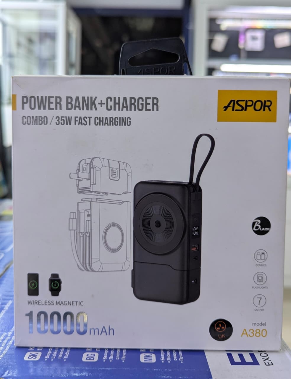  Aspor 2 in 1 Power Bank  plus Charger  35w fast charging