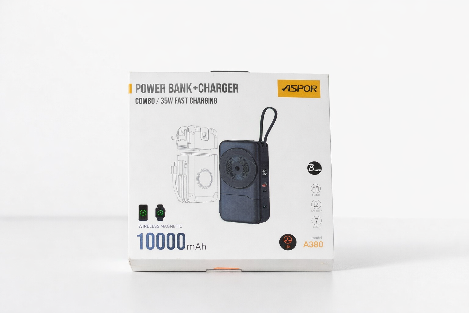  Aspor 2 in 1 Power Bank  plus Charger  35w fast charging